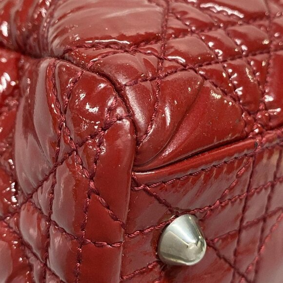 Auth DIOR/ChristianDior Lady Dior Red Patent Leather Tote Bag - Picture 4 of 16